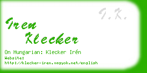 iren klecker business card